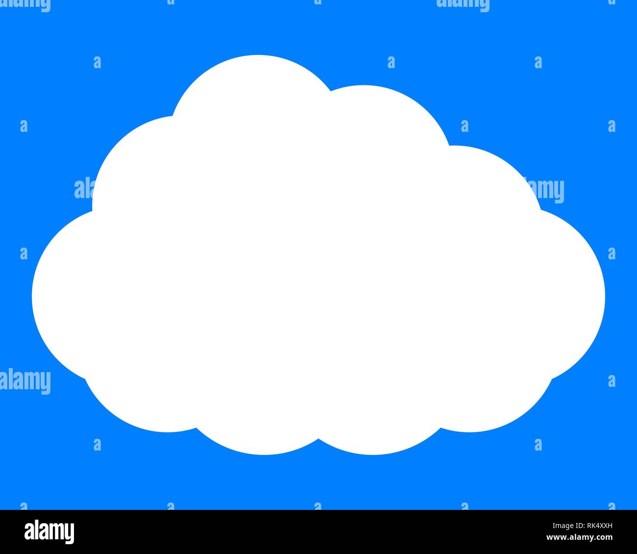 Cloud symbol icon - white simple, isolated - vector illustration Stock Vector