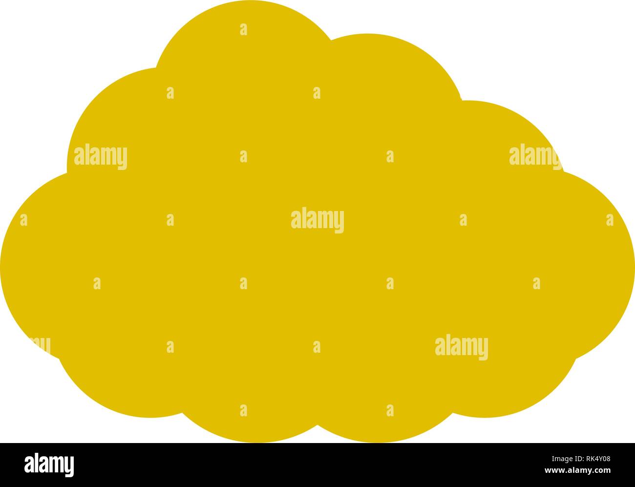 Cloud symbol icon - golden simple, isolated - vector illustration Stock Vector
