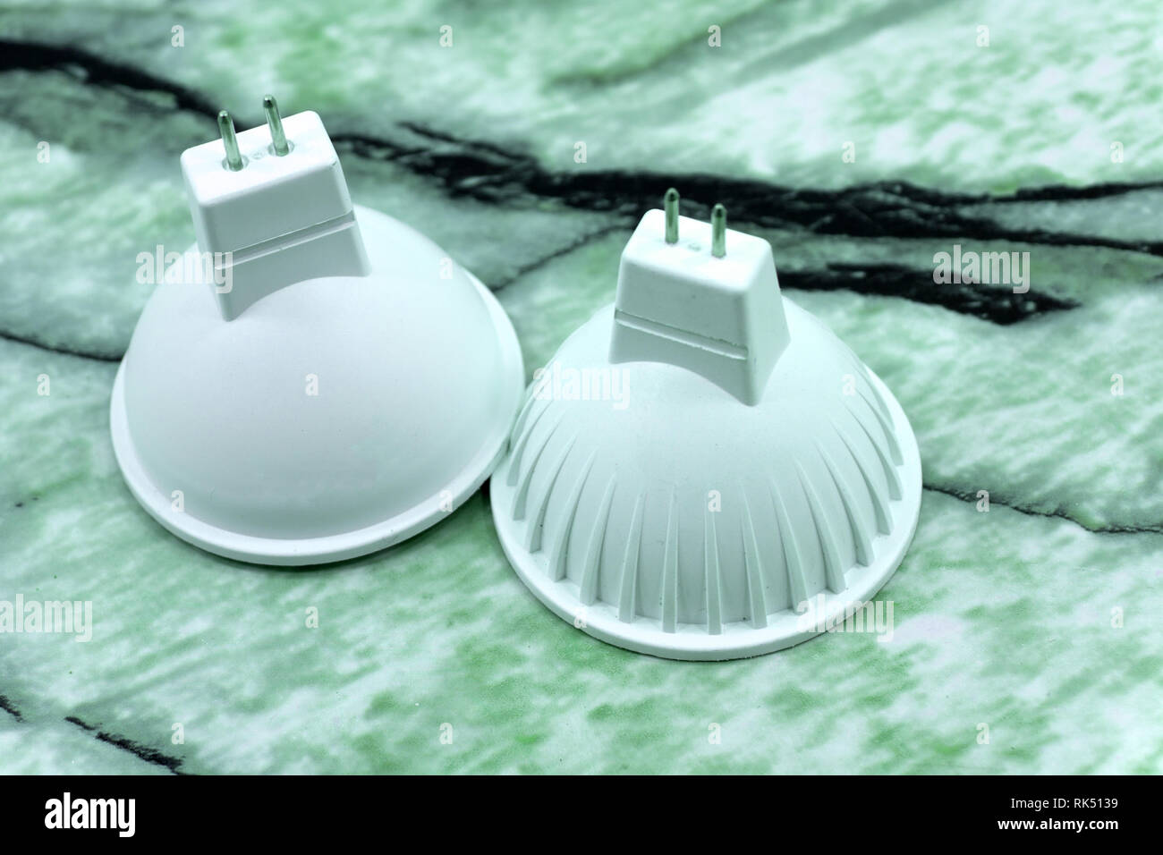 LED lamp closeup on white background Lightemitting diodes Stock Photo