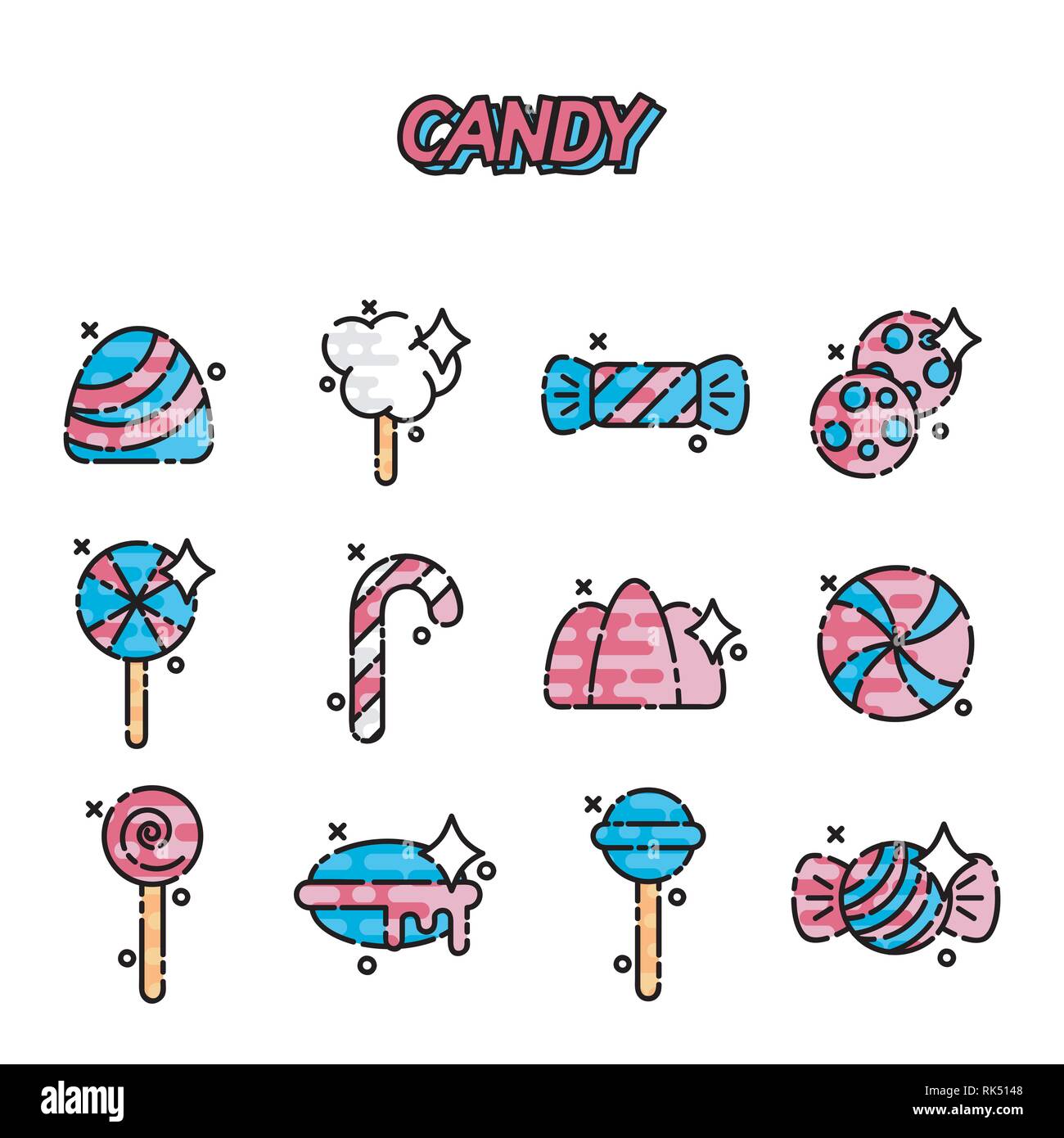images Cartoon Sweets Images https www alamy com sweet candy cartoon composition with different lollipops and sweets vector illustration eps 10 image235523912 html
