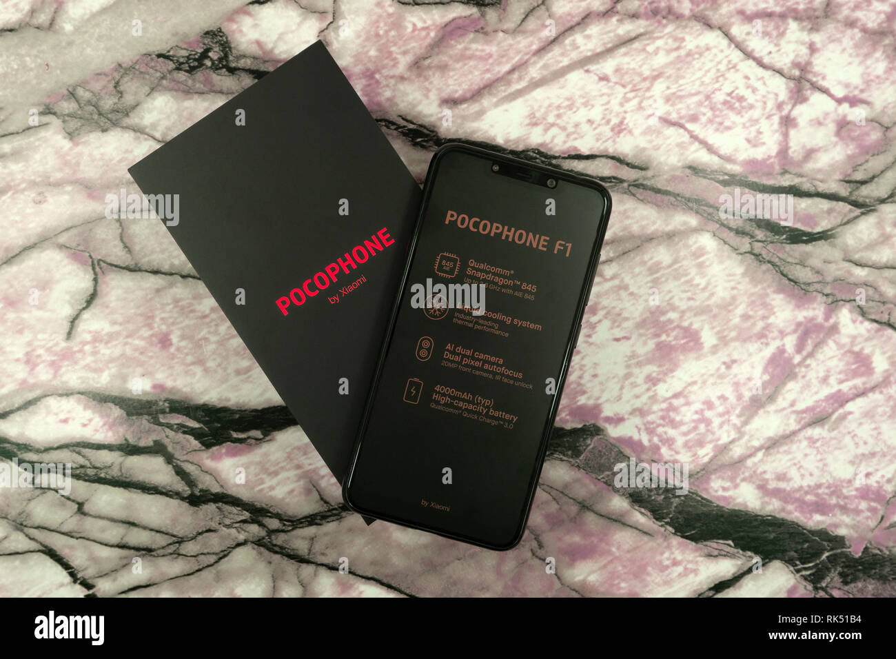Berezniki, Russia Nov 17, 2018: telephone F1 speed master xiaomi ...
