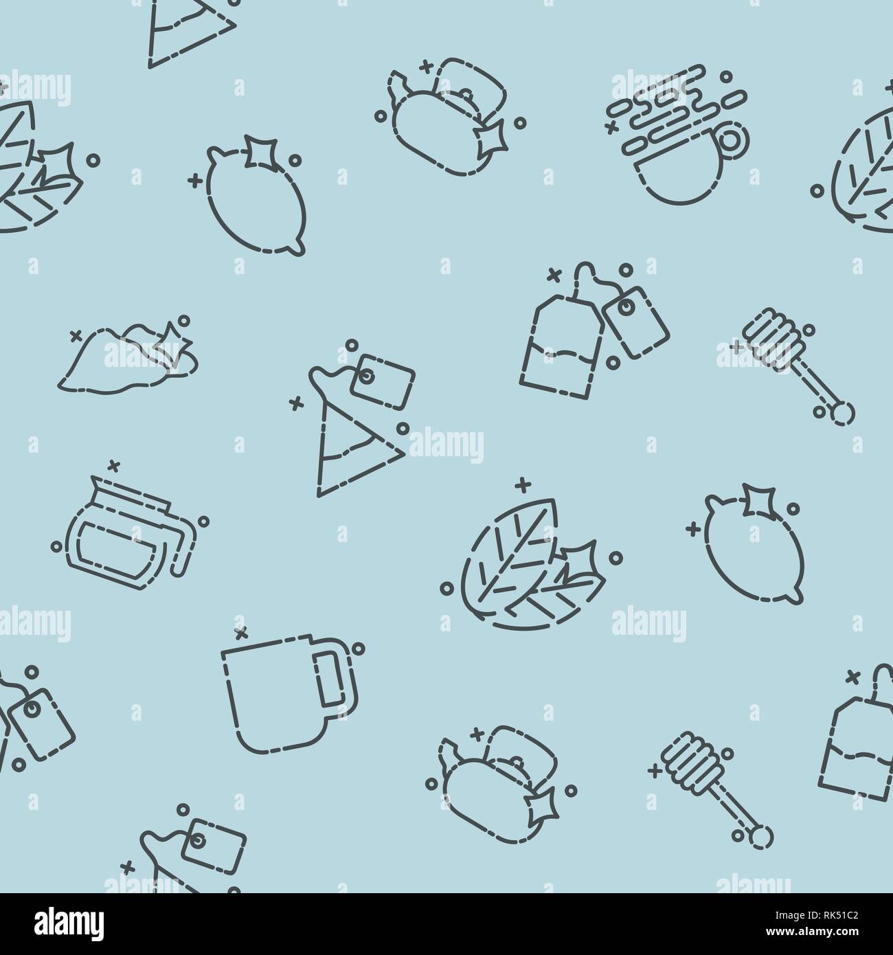 Tea concept icons pattern . Tea ceremony. Vector illustration, EPS 10 Stock Vector