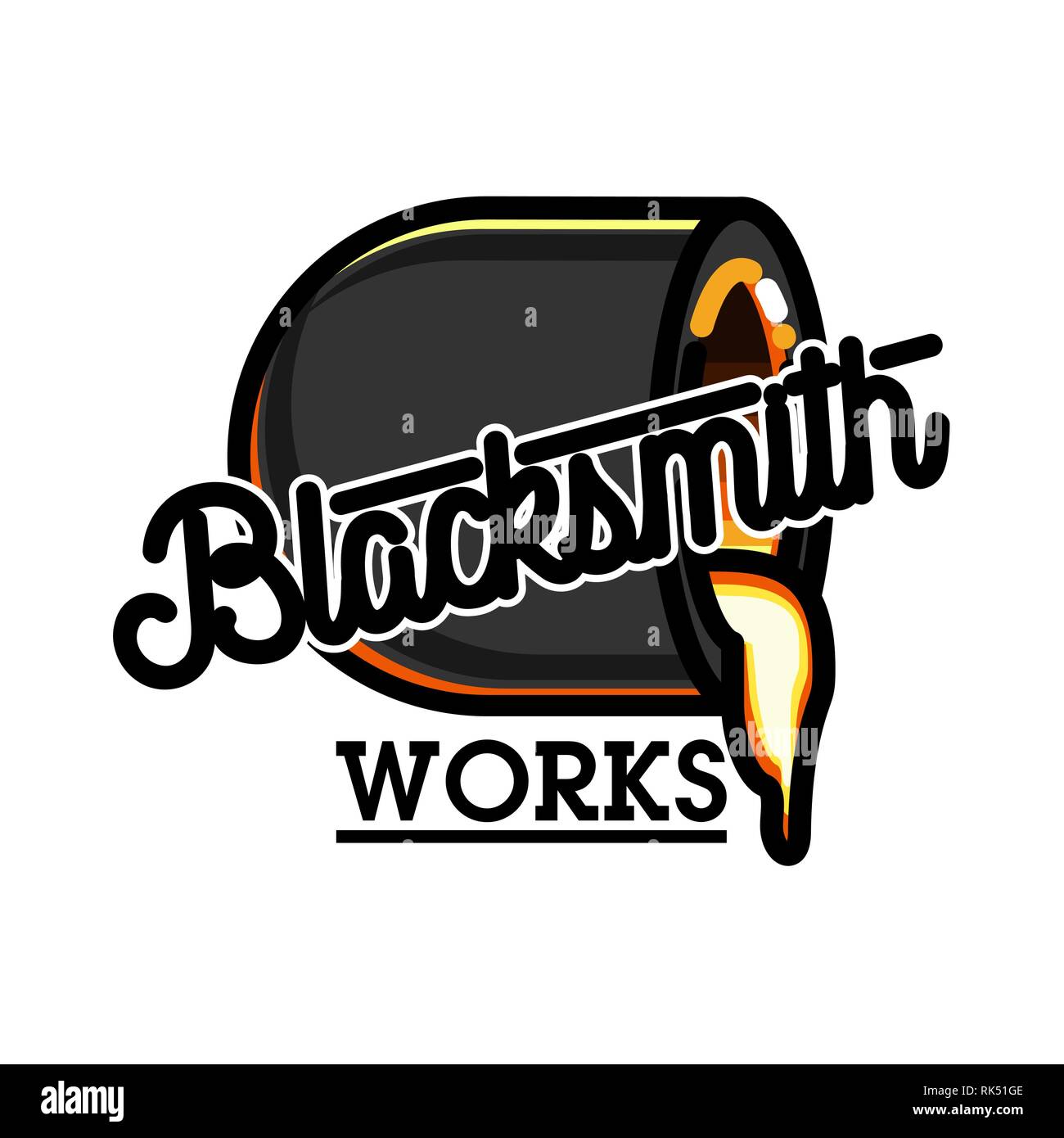 Color vintage blacksmith emblem. Vector illustration, EPS 10 Stock Vector
