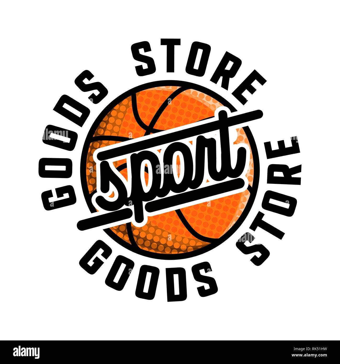 Color vintage sport goods emblem. Healthy lifestyle tools, elements