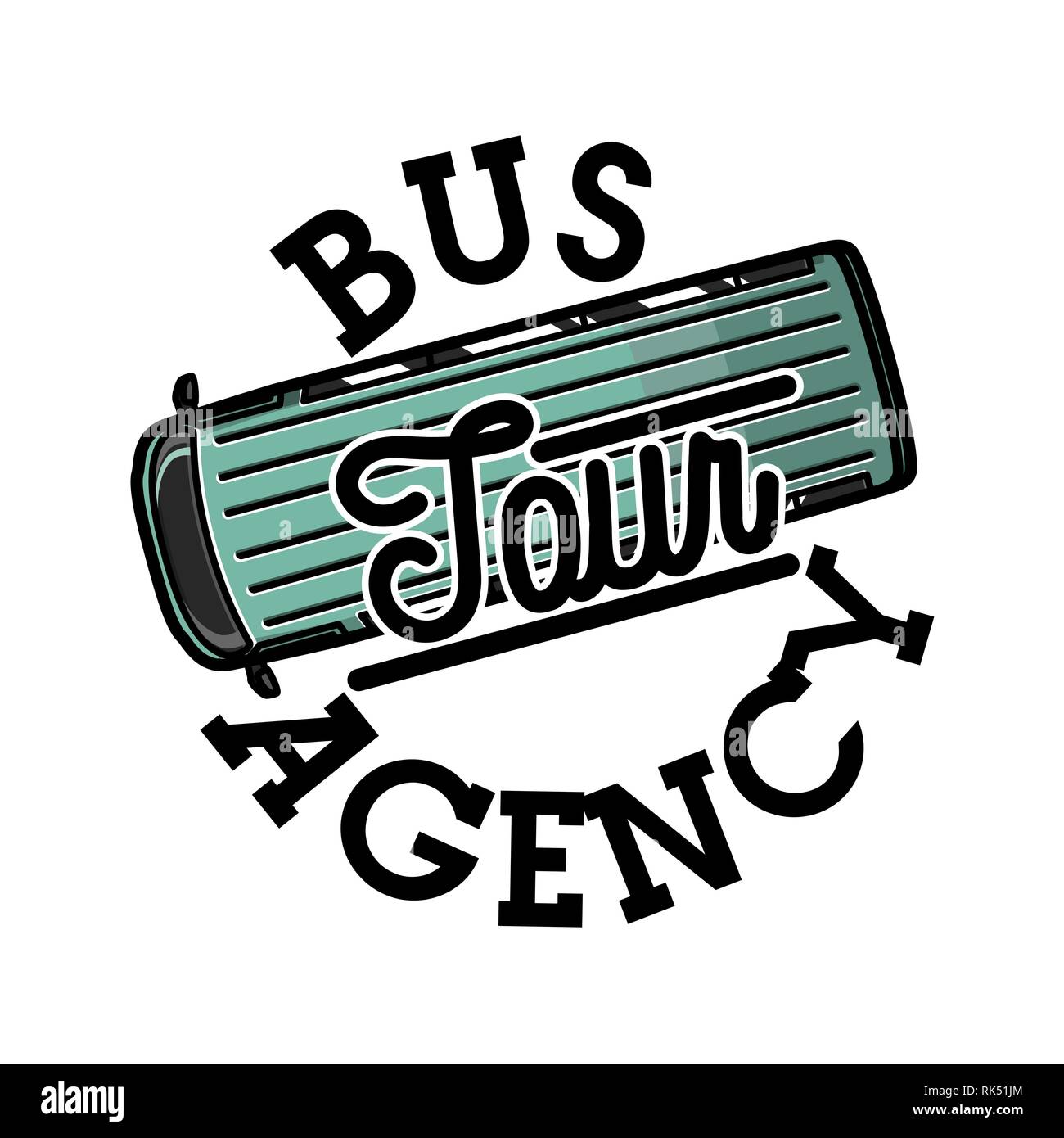 Color vintage tour agency emblem. Vector illustration, EPS 10 Stock ...