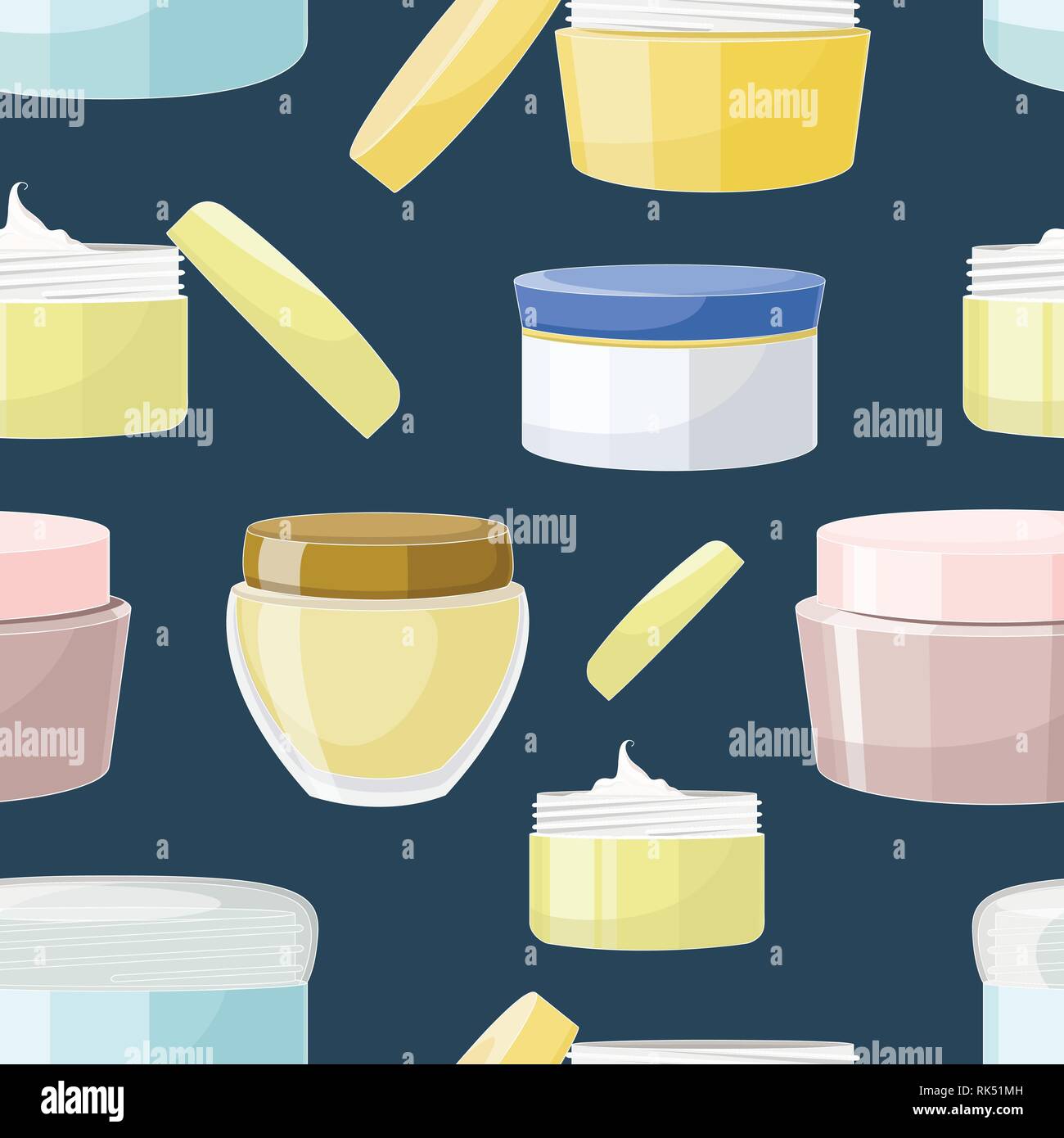 Cream jar pattern isolated on light background. Ideal for mock up packaging. Stock Vector