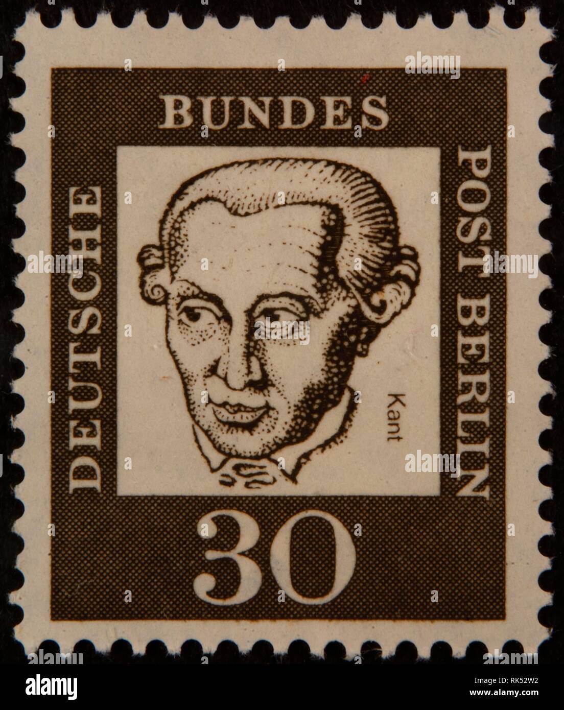 Immanuel Kant, a German philosopher, portrait on a German stamp, Germany, Europe Stock Photo