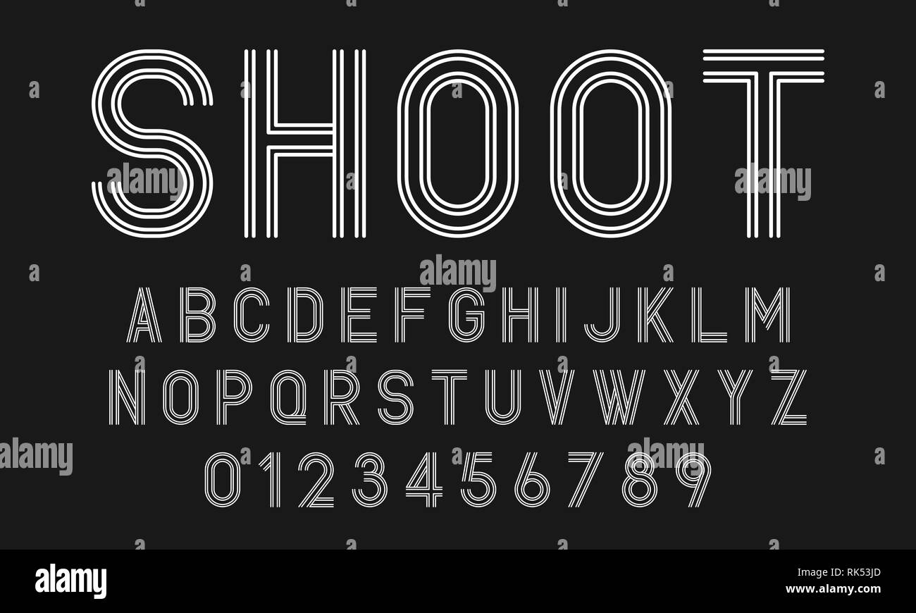 Set of alphabets fonts letters and numbers modern abstract design with ...