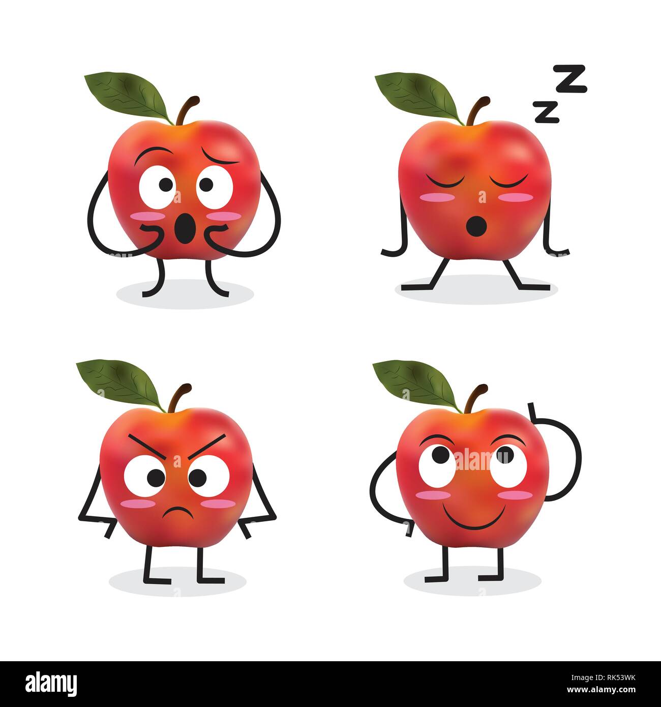 Apple Cartoon Character. Vector Illustration Stock Vector Image & Art ...