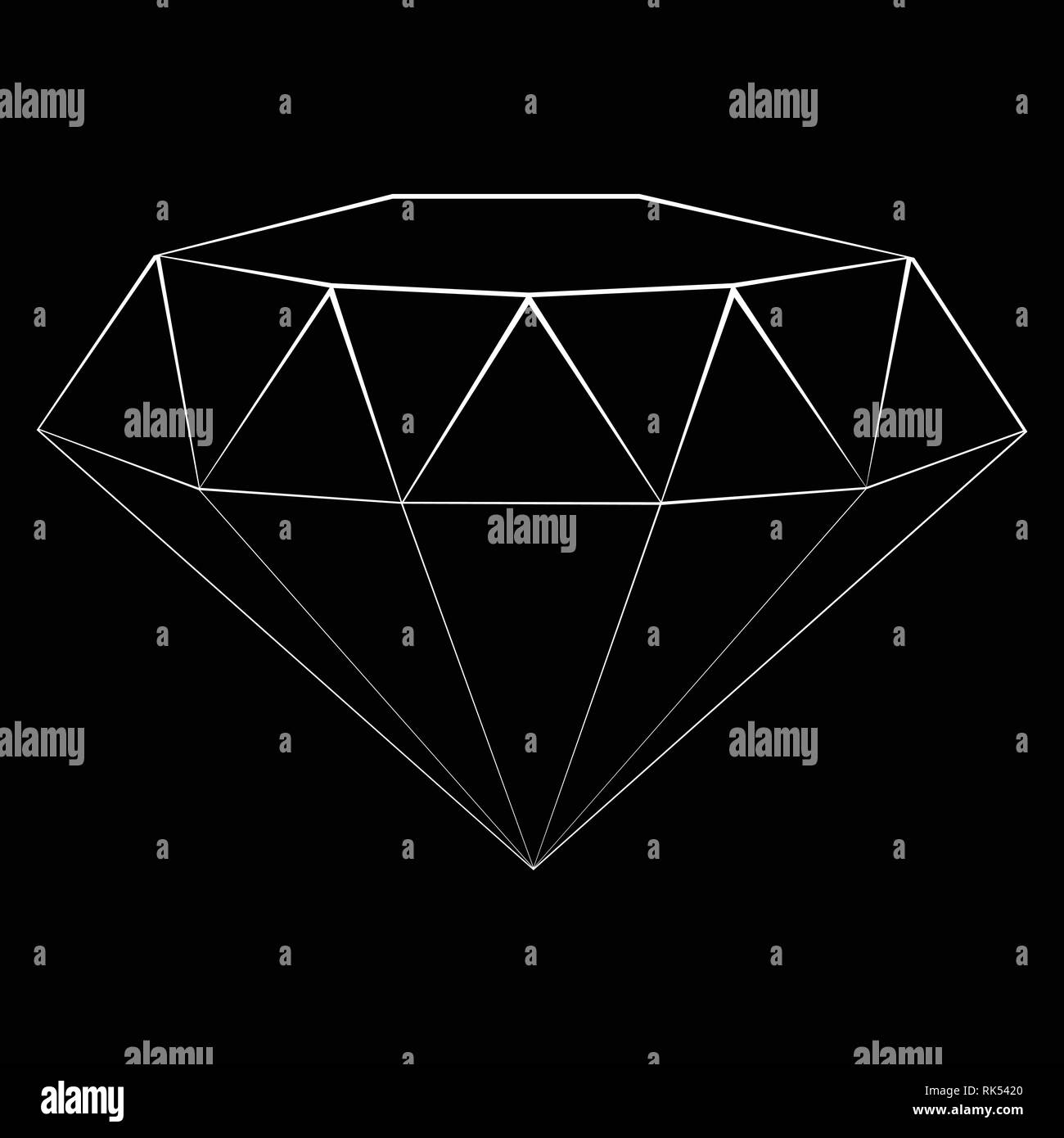 Vector illustration diamond outline icon. Modern minimal flat design