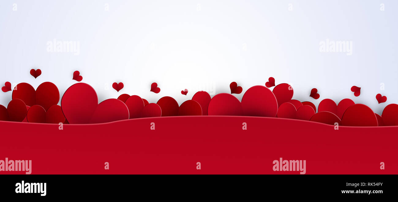 valentines day red lovely hearts on white background Stock Photo - Alamy