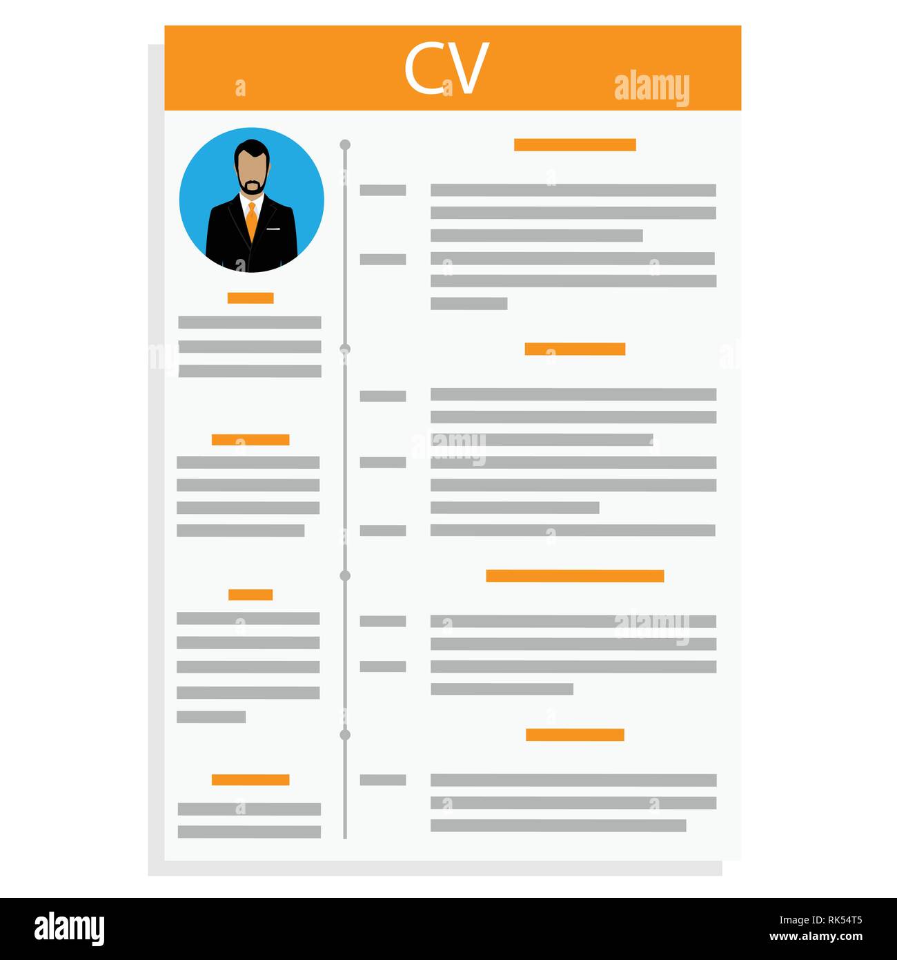 Vector original minimalist cv / resume template - creative version on  folded paper with clipped photo profile Stock Vector Image & Art - Alamy