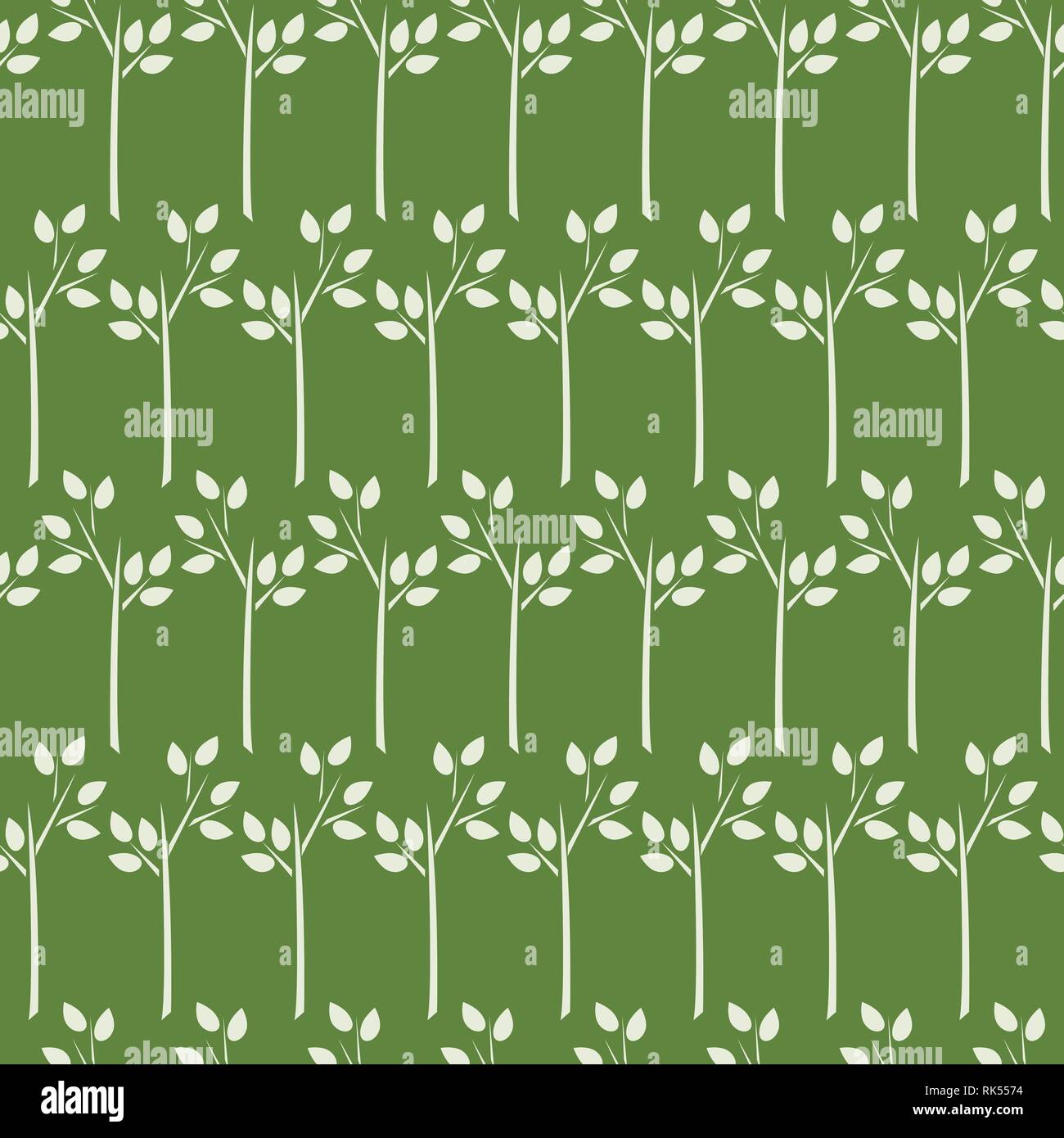 green seamless pattern with white branch. vector Stock Vector Image ...