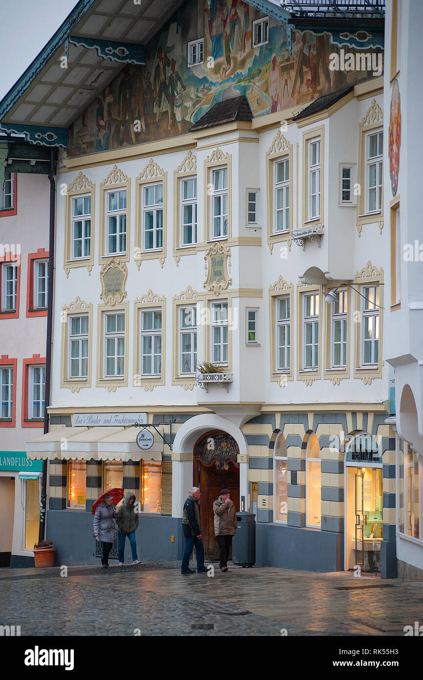 Bad Toelz, Germany - March 10, 2018: The Famous Old Facades With ...