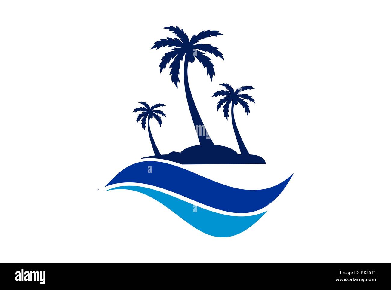 abstract archipelago island vector logo icon for tour brand Stock Photo