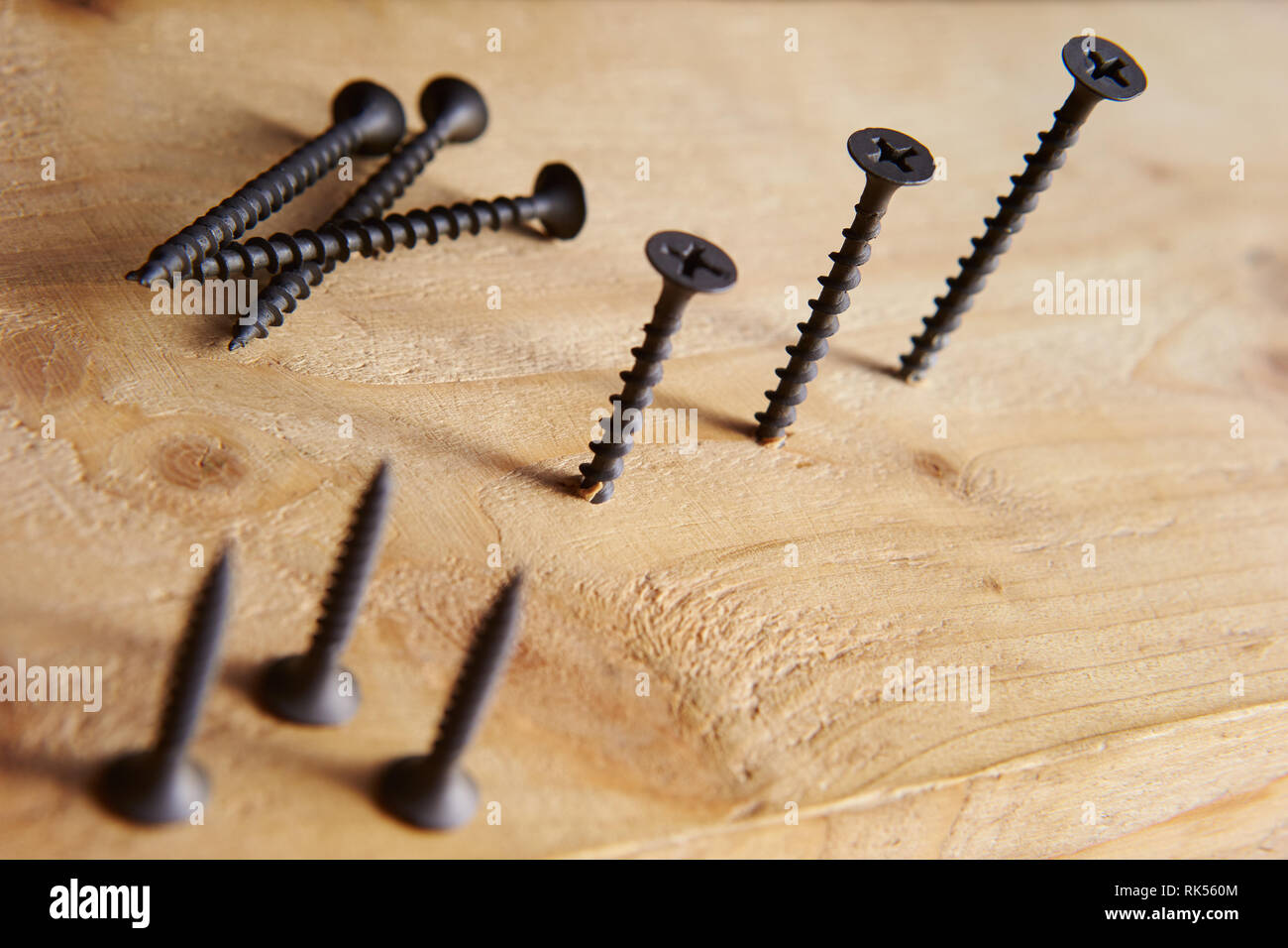 Black wooden screws hi-res stock photography and images - Alamy