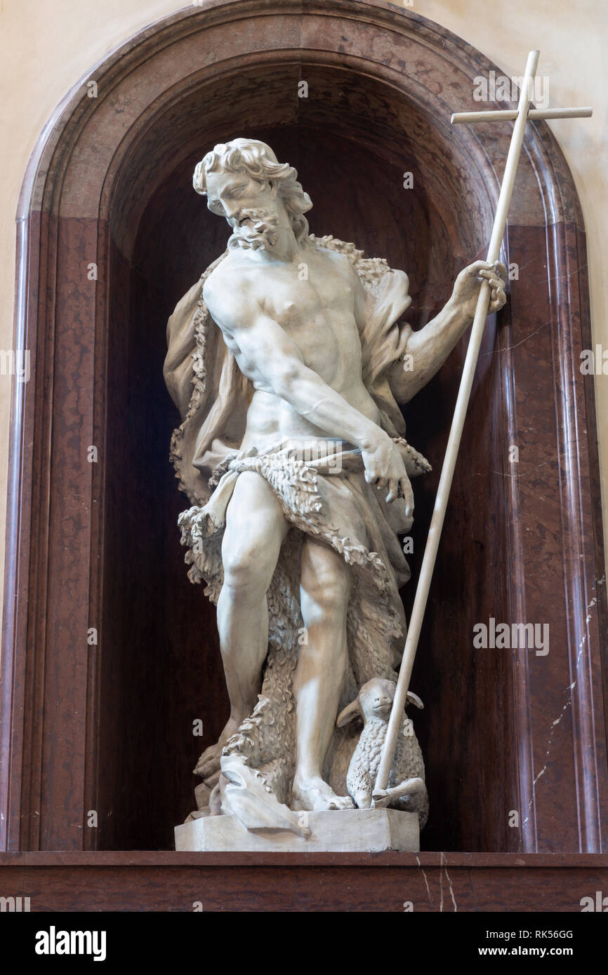 PRAGUE, CZECH REPUBLIC - OCTOBER 12, 2018: The baroque statue of St. George in St. Francis of Assisi church probably by Matěj Václav Jäckel (1655 - 17 Stock Photo