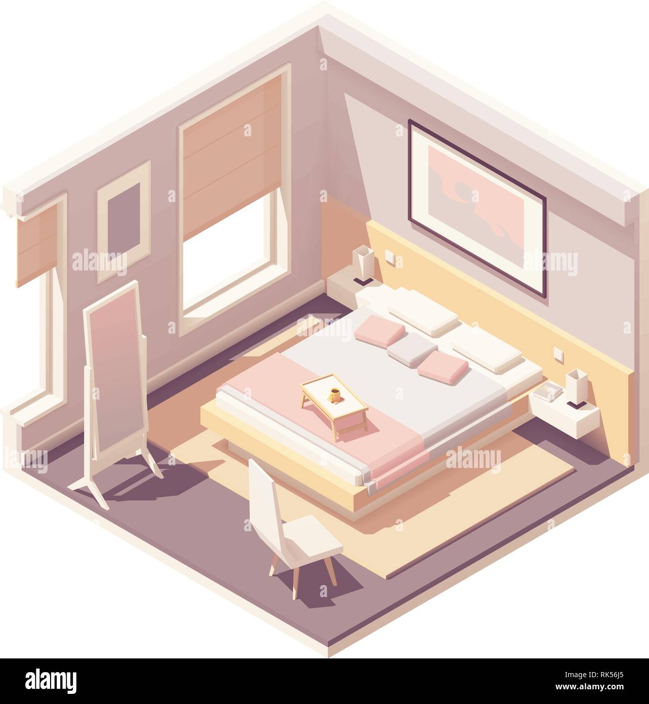 Vector isometric bedroom Stock Vector Image & Art Alamy