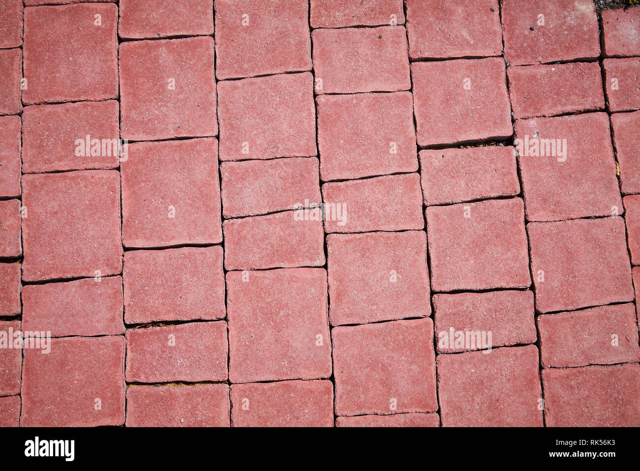 Coaldale Block street pavers line a walkway at Spring Hill College, Aug.  22, 2020, in Mobile, Alabama. The red clay bricks were made by Coaldale  Brick Stock Photo - Alamy