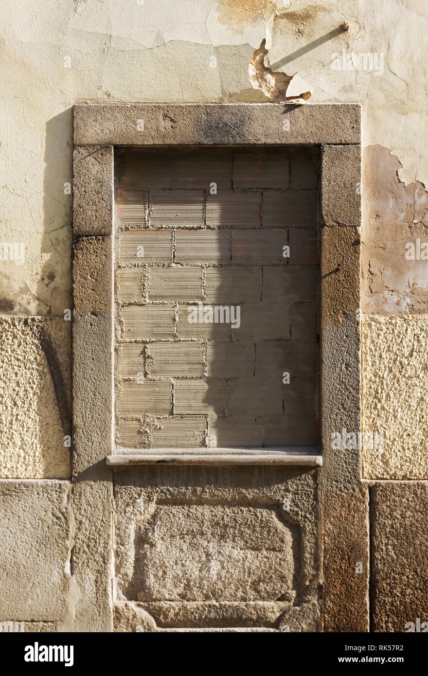 Walled window on the wall Stock Photo - Alamy