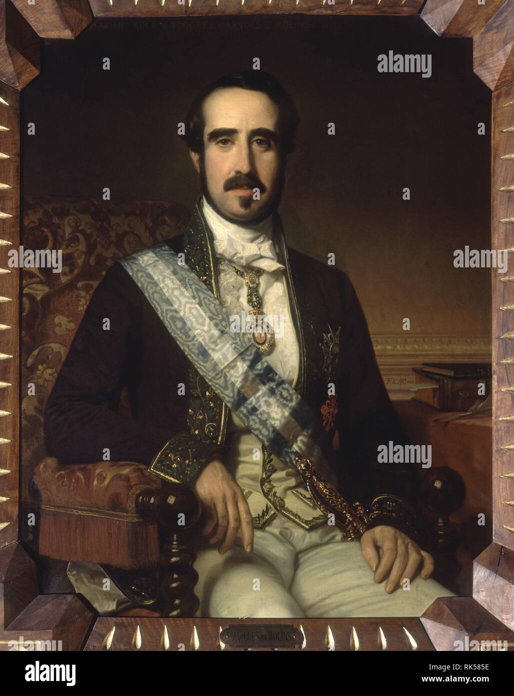 MARIANO ROCA DE TOGORES (1812-1889) O/L  MARQUES DE MOLINS/ DECIMOCUARTO DIRECTOR. Author: MADRAZO, FEDERICO DE. Location: ACADEMIA DE LA LENGUA-COLECCION. MADRID. SPAIN. Stock Photo