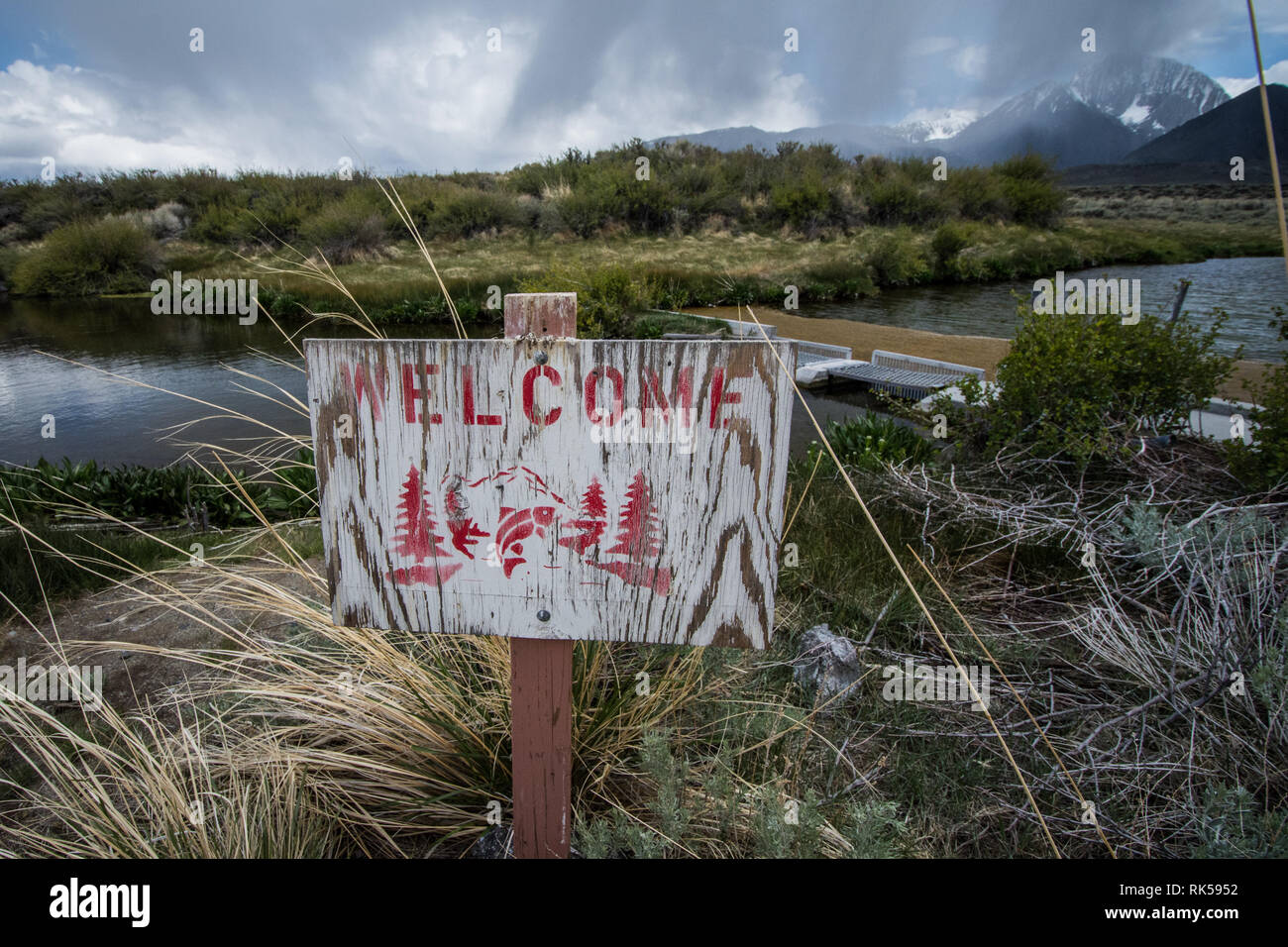 sign at the Hot Creek Fish Hatchery in Mammoth Lakes California