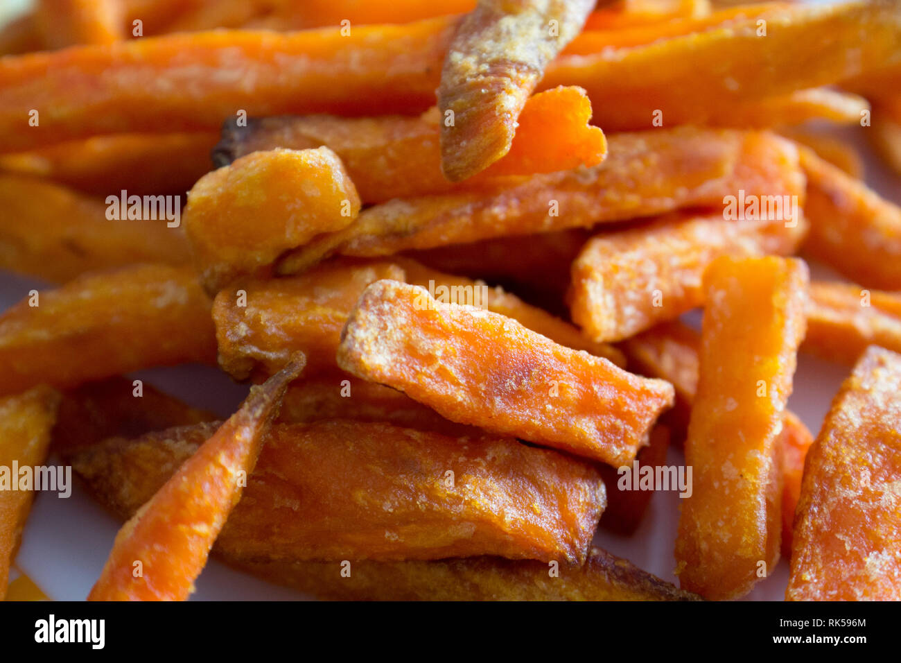 Sweet potato fires detail Stock Photo