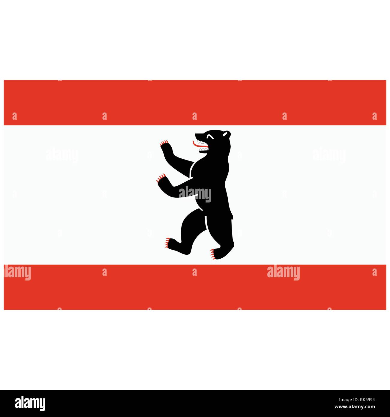 Vector icon flag of Berlin capital city of Germany isolated on white