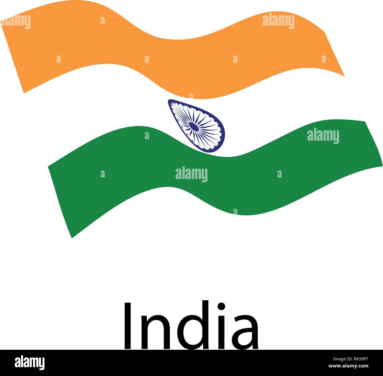 Flag of Republic of India. Waving flag Stock Vector Image & Art - Alamy