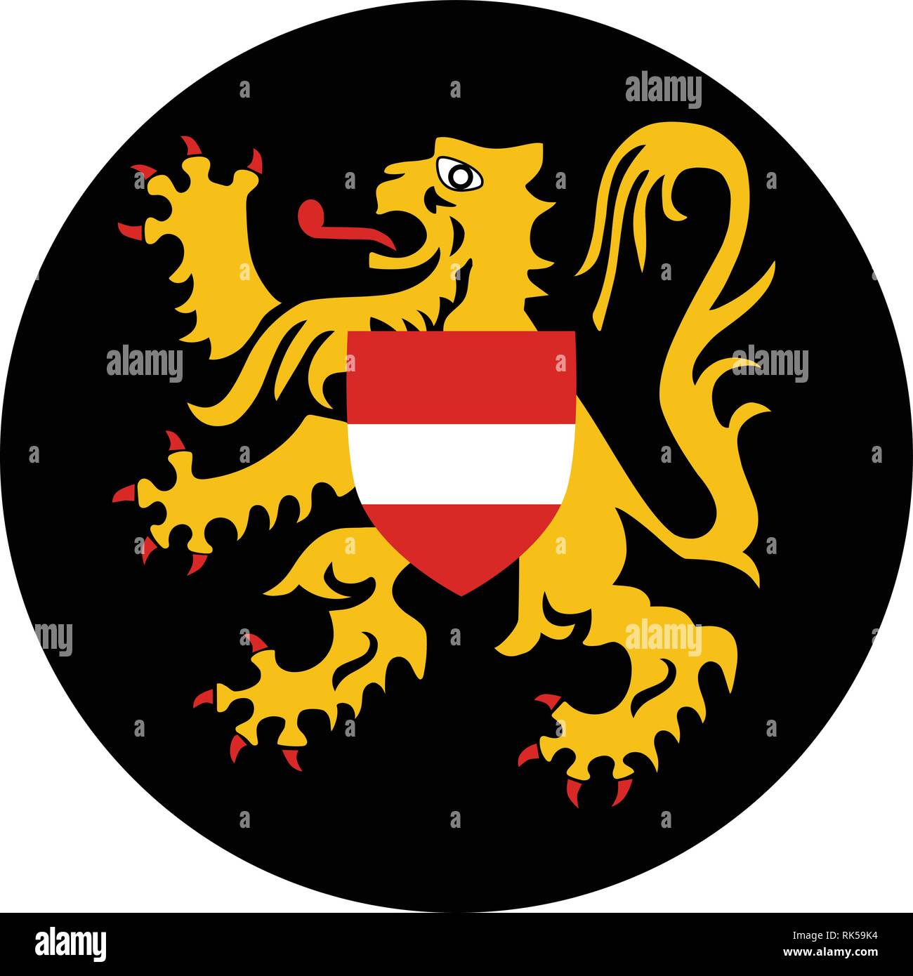 Vector round flag Flemish Brabant province of Flanders Belgium region Stock  Vector Image & Art - Alamy