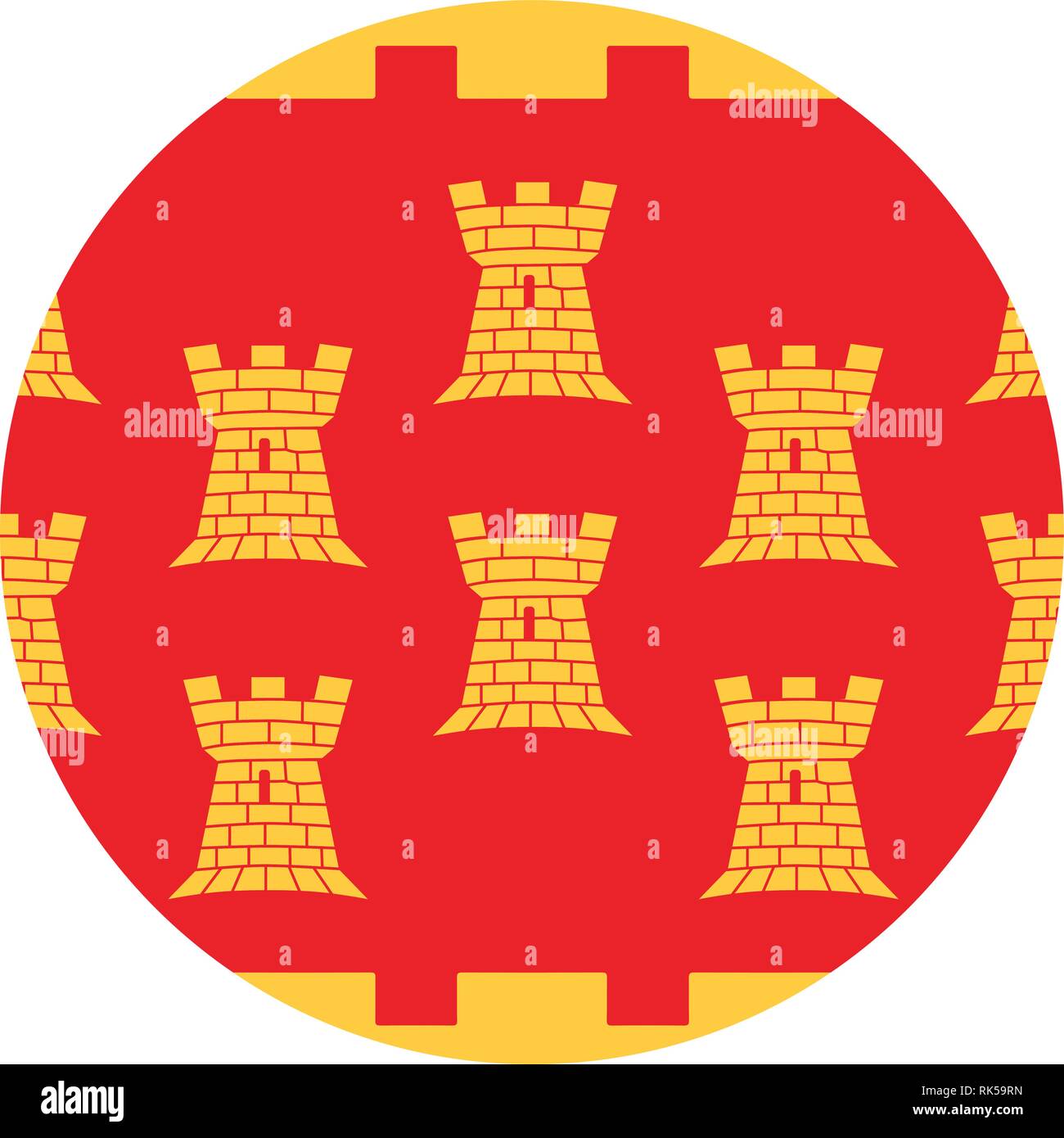 Round Flag of Greater Manchester England United Kingdom Vector