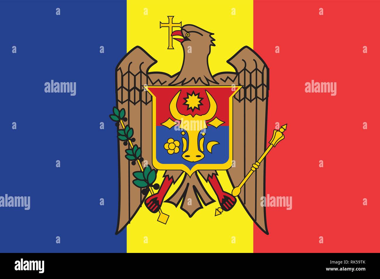 Moldova flag vector icon isolated on white background. Moldova flag button Stock Vector