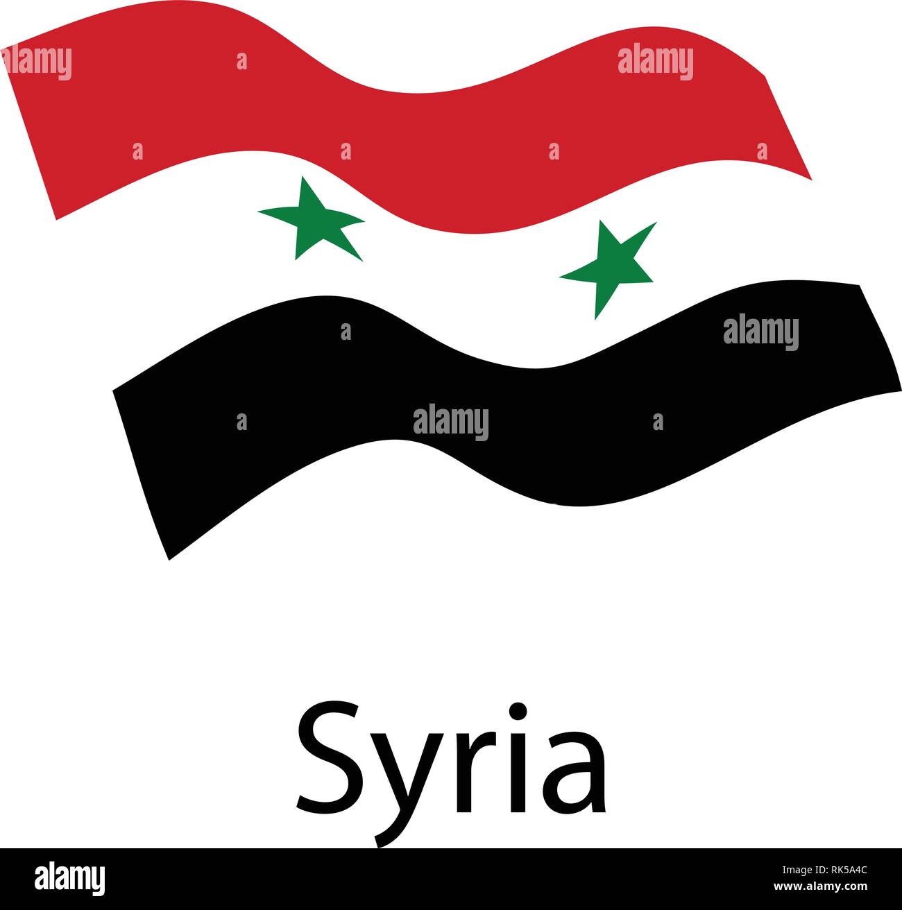 Vector national flag of Syria. Syrian Arab Republic Stock Vector
