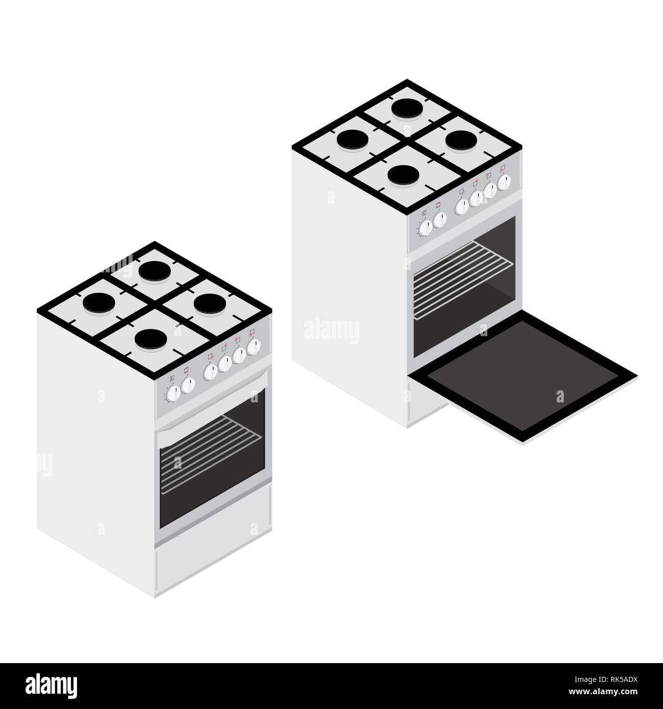 Vector Illustration Isometric Modern Opened And Closed Electric Or