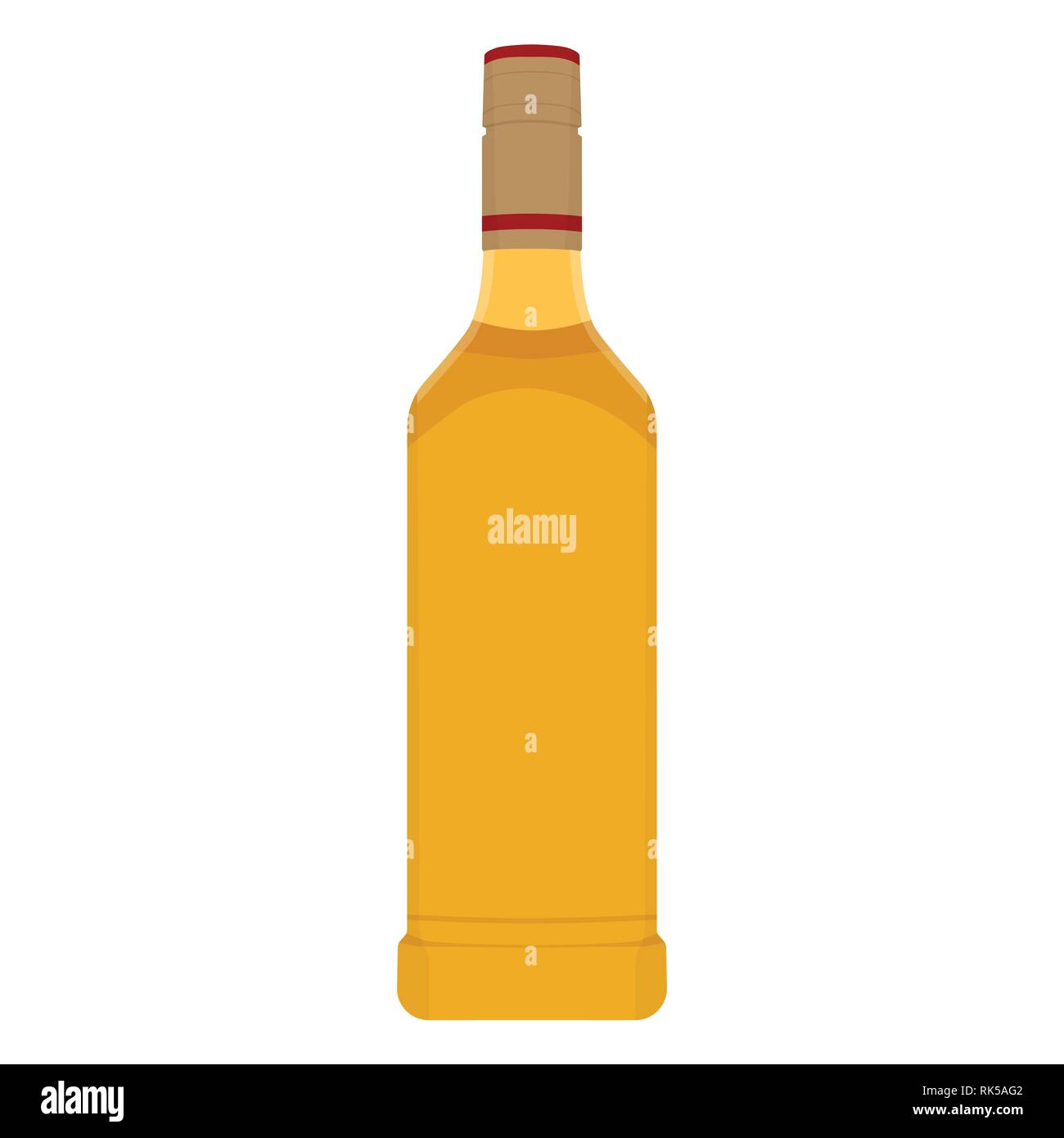Bottle of gold tequila. Isolated on white background Stock Vector Image
