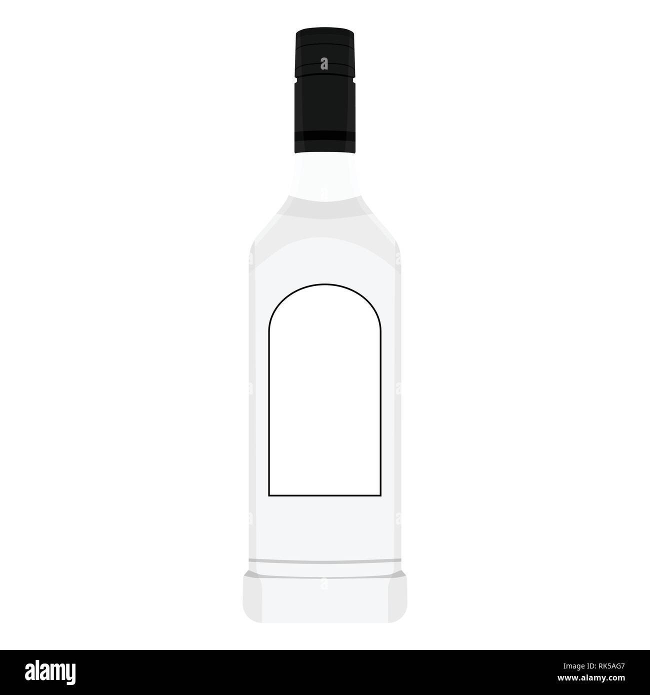 Glass Vodka bottle template, isolated on white Stock Vector Image & Art
