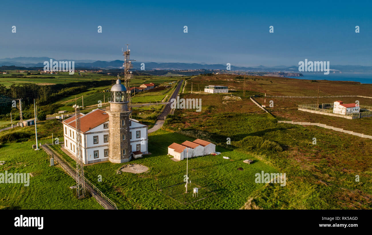 Aerial view Cabo de Peñas Asturias Spain Stock Photo