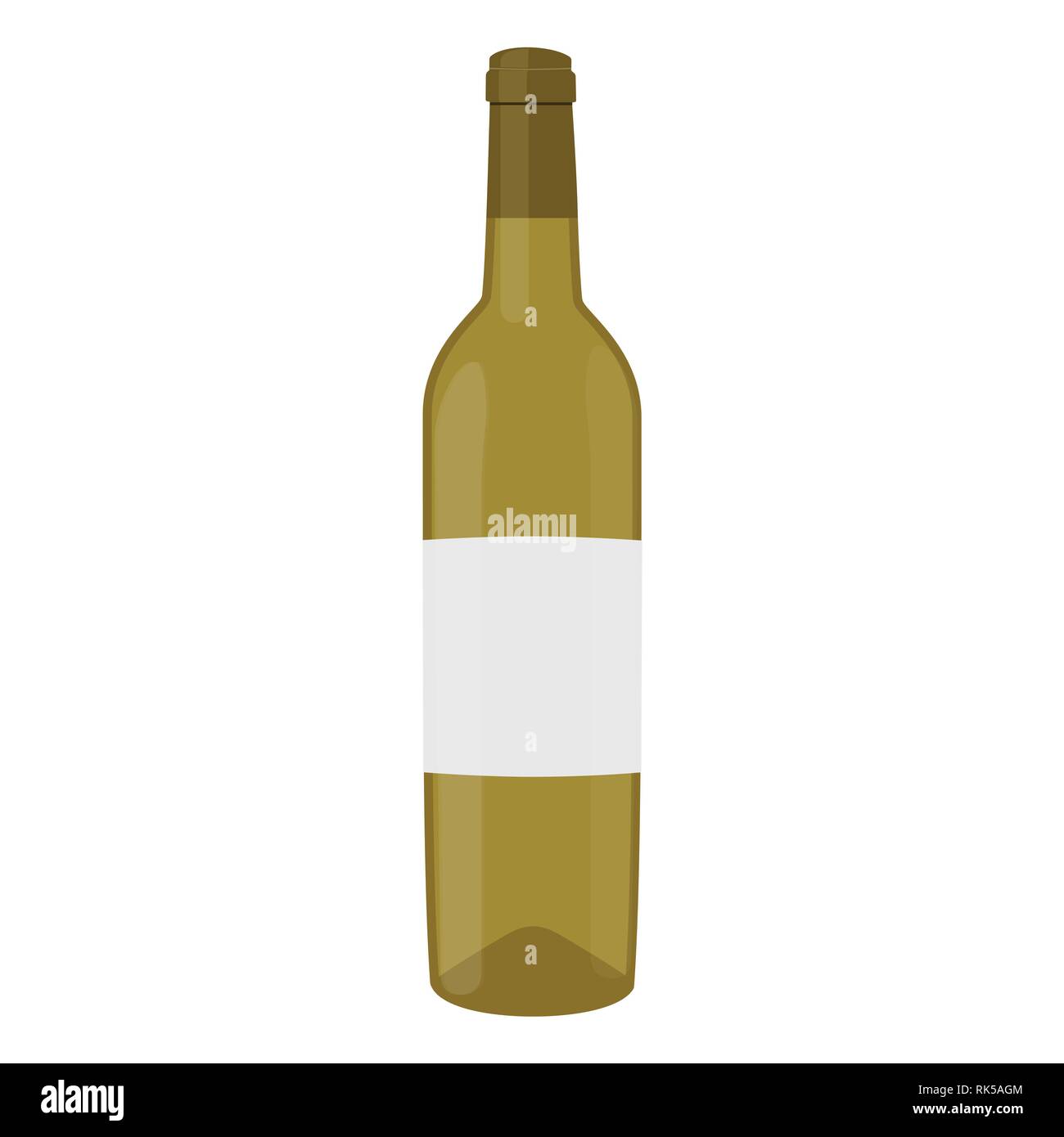 Vector illustration white wine bottle isolated on white background ...