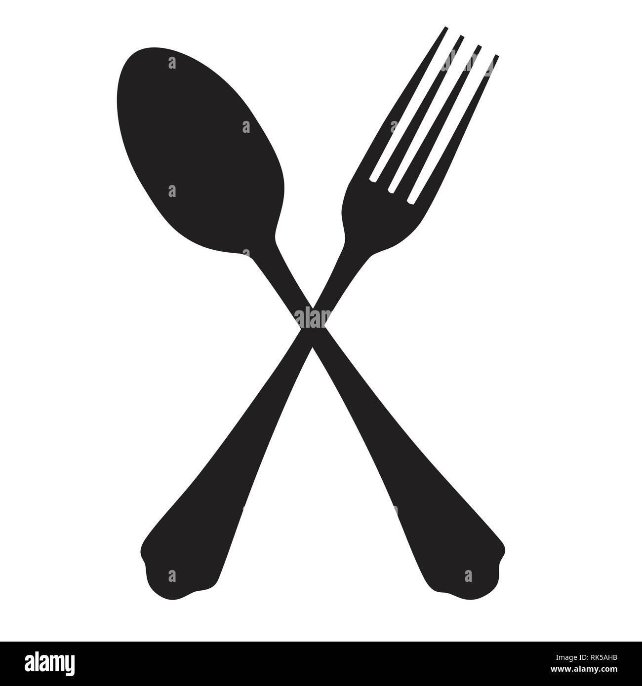 Vector illustration fork and spoon restaurant icon Stock Vector Image ...