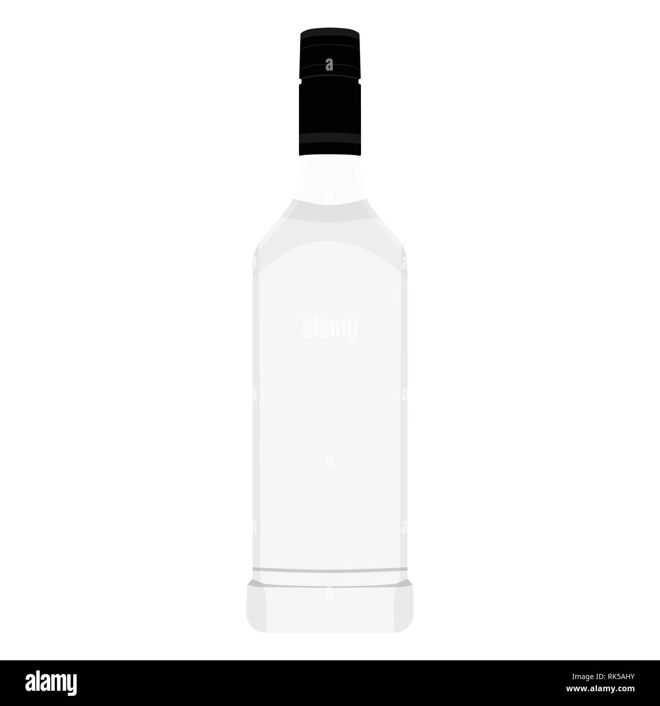 Glass Vodka bottle template, isolated on white Stock Vector Image & Art