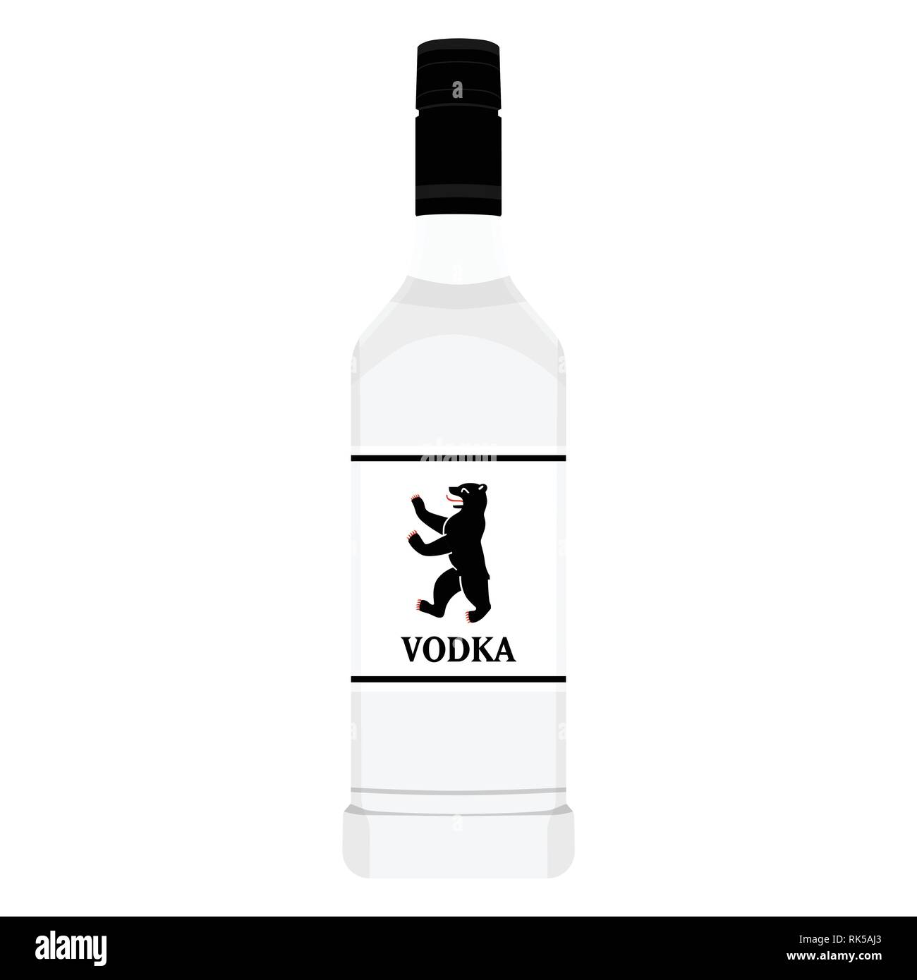 Glass Vodka bottle template, isolated on white Stock Vector Image & Art
