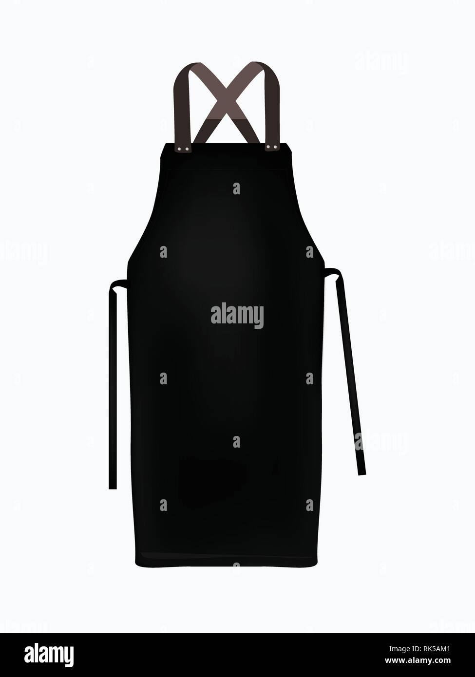 Black kitchen apron. Chef uniform for cooking vector template. Kitchen ...