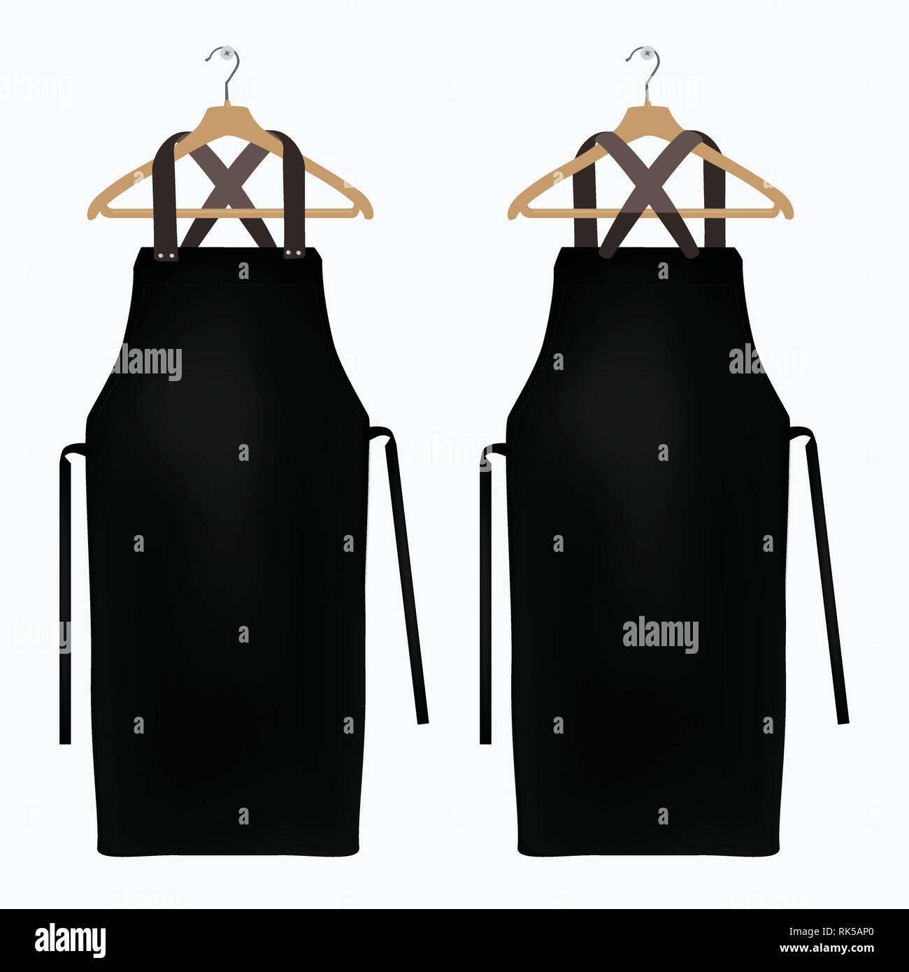 Download Black Kitchen Apron On Hanger Front And Back View Chef Uniform For Cooking Vector Template Kitchen Protective Black Apron For Chef Uniform Illustra Stock Vector Image Art Alamy