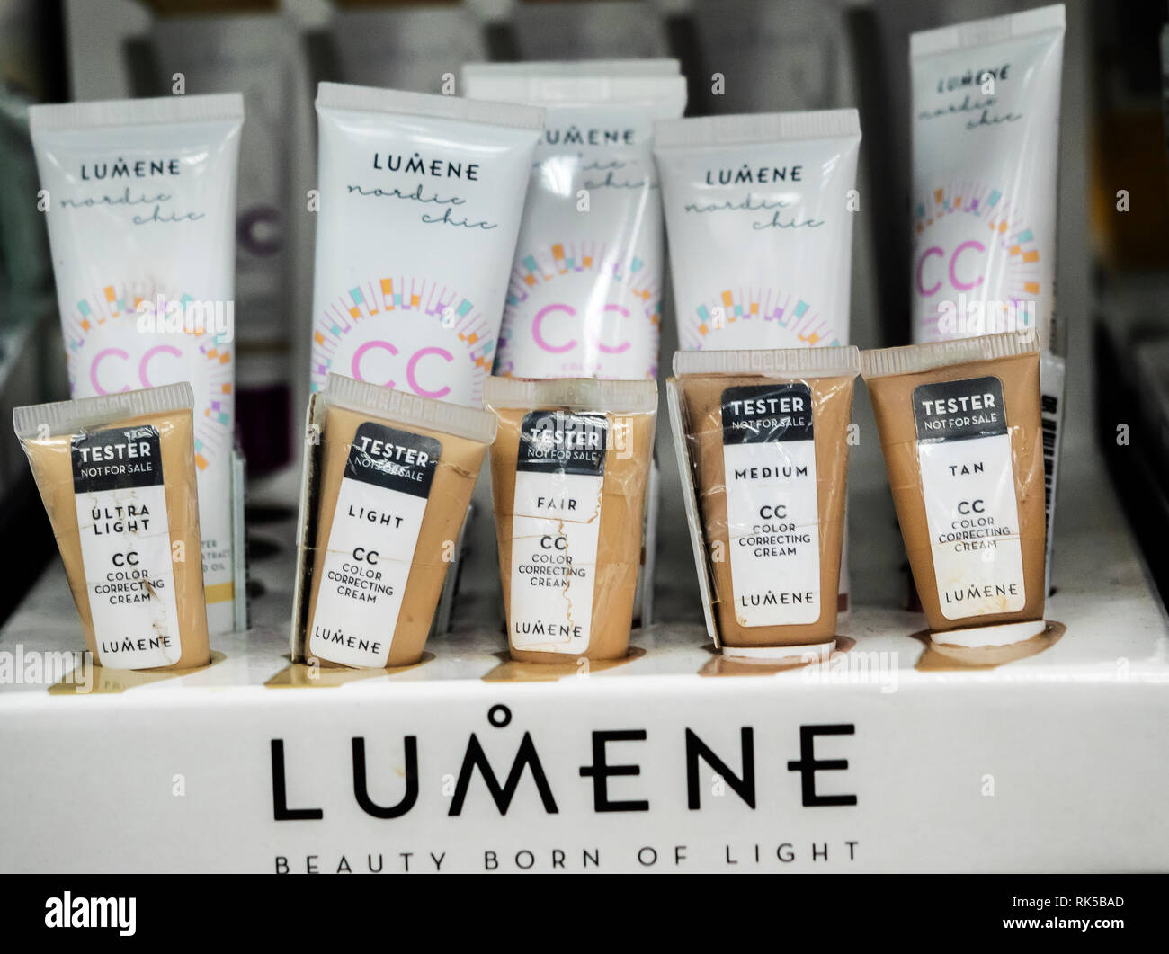 Lumene CC Color Correcting Cream seen at the store Stock Photo - Alamy