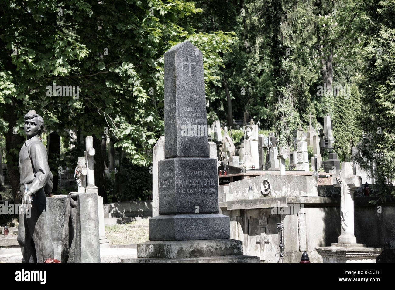Lviv / Ukraine / 05.20.2016- Cemetery view at Lviv Stock Photo