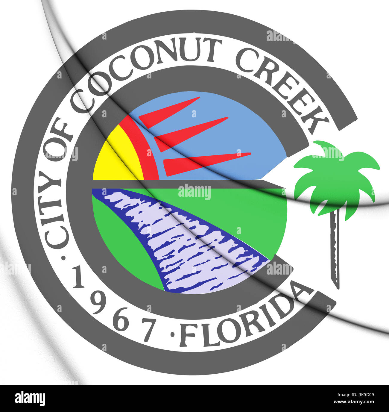 3D Seal of Coconut Creek (Florida), USA. 3D Illustration. Stock Photo