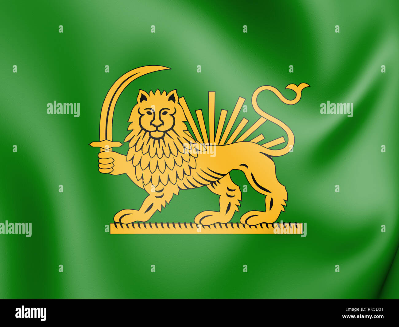 3D Peace Flag of Fath Ali Shah. 3D Illustration. Stock Photo