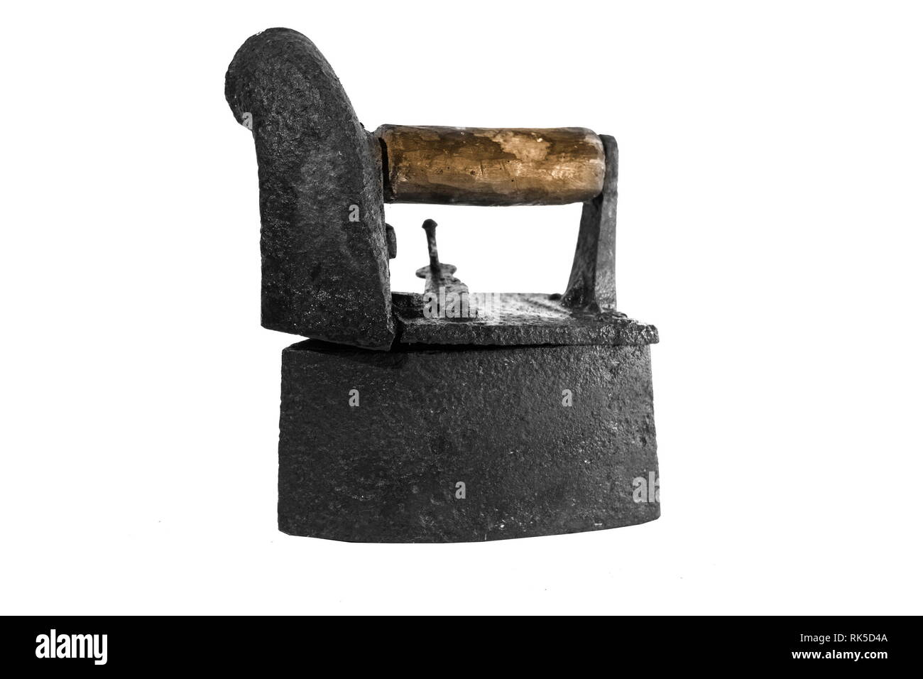 Antique old iron isolated on white background Stock Photo - Alamy