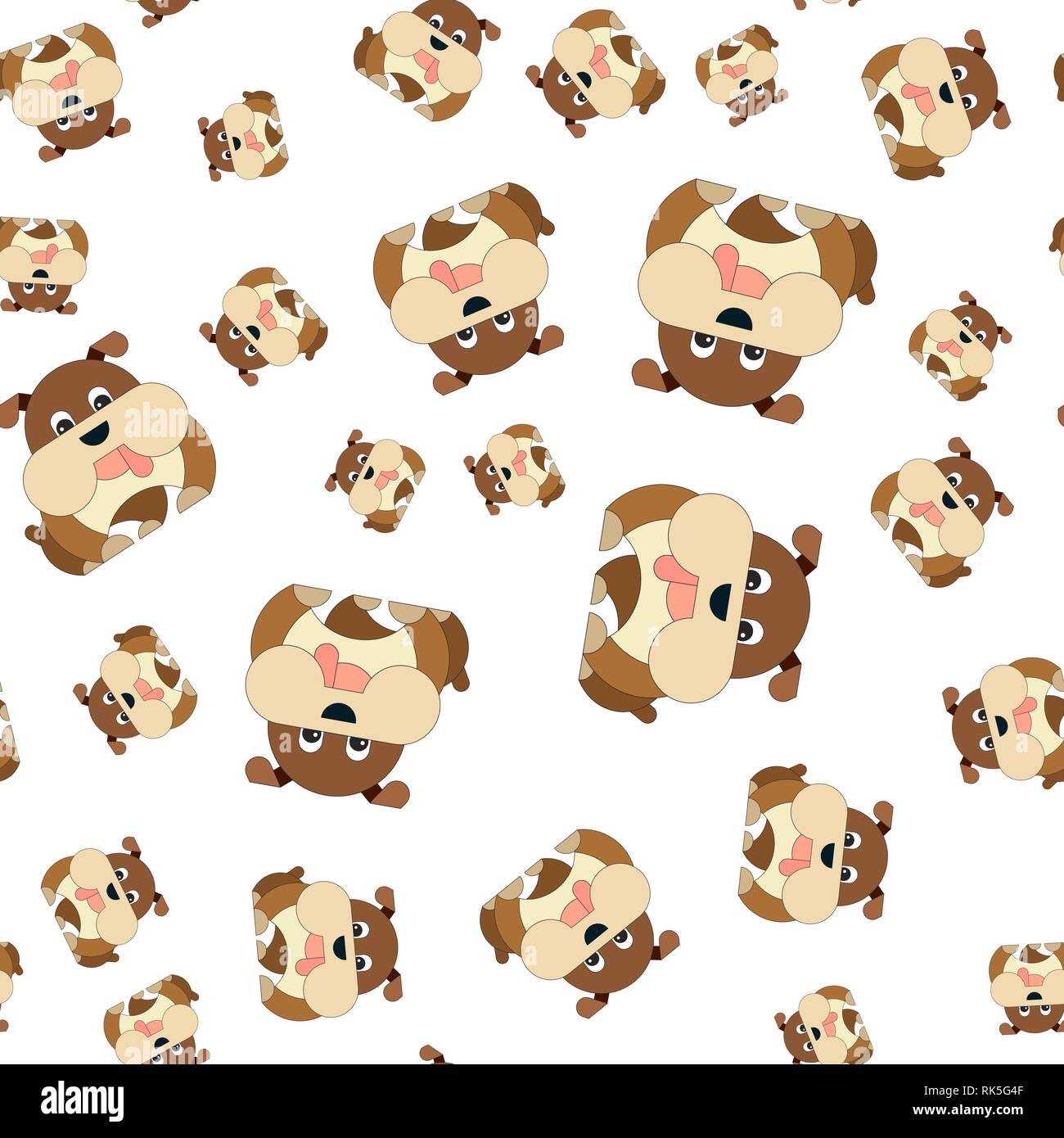 Seamless pattern of dogs. Vector illustration in cartoon style Stock ...