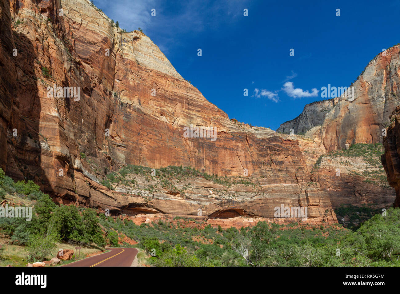 The Big Bend viewpoint, Zion National Park, Springdale, Utah, United States. Stock Photo